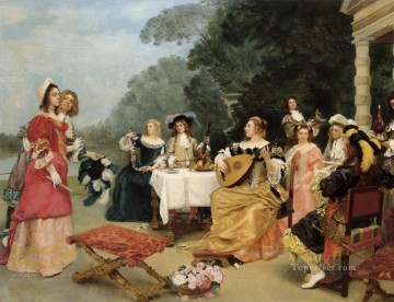 リサイタルの女性の肖像画 ギュスターヴ・ジャン・ジャケ Oil Paintings
